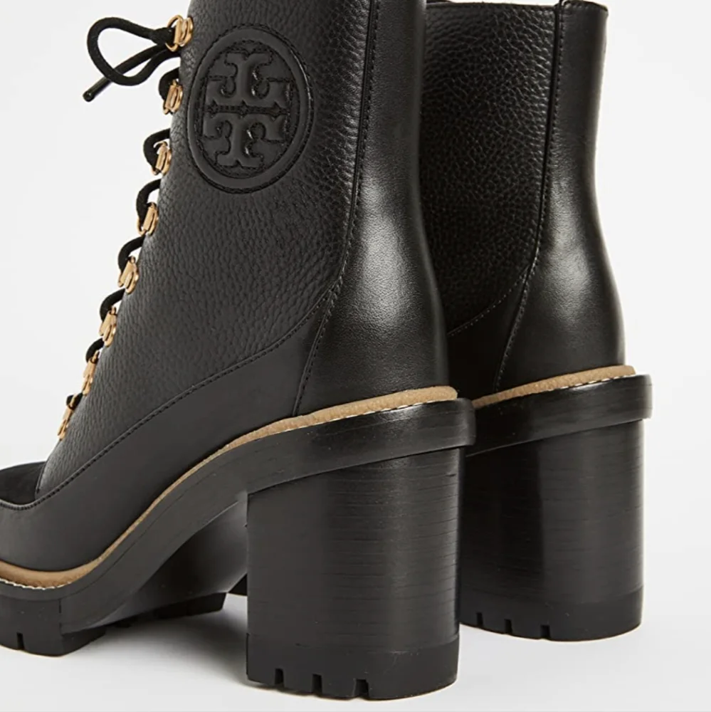 Tory Burch Miller Lug-Sole Leather Hiking Boots size 6.5